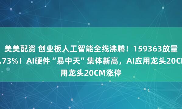 美美配资 创业板人工智能全线沸腾！159363放量摸高3.73%！AI硬件“易中天”集体新高，AI应用龙头20CM涨停